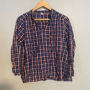 OLD NAVY plaid pull on long sleeve shirt